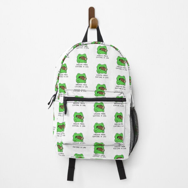 Item preview, Green Frog Eating a Log Funny Frog Meme designed and sold by MonkiFlipp.