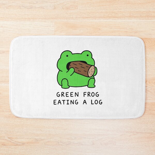 Item preview, Green Frog Eating a Log Funny Frog Meme designed and sold by MonkiFlipp.