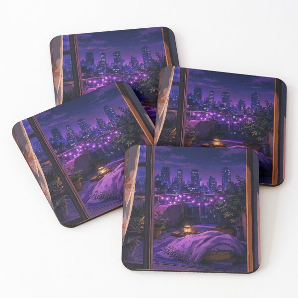 Item preview, Purple Lofi: Neon Balcony designed and sold by bapupa.
