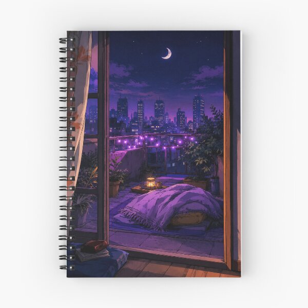 Item preview, Purple Lofi: Neon Balcony designed and sold by bapupa.