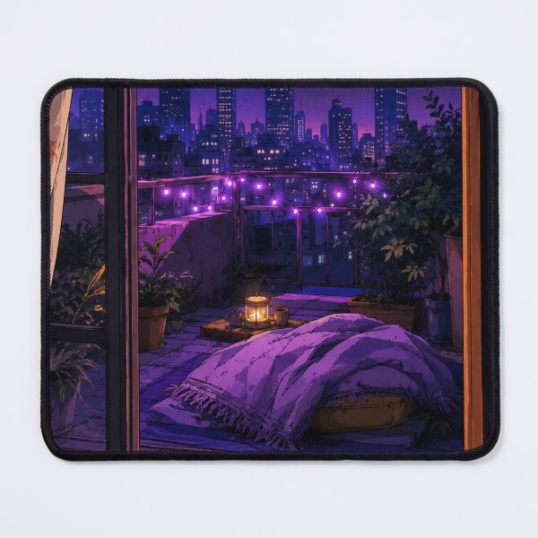 Item preview, Purple Lofi: Neon Balcony designed and sold by bapupa.
