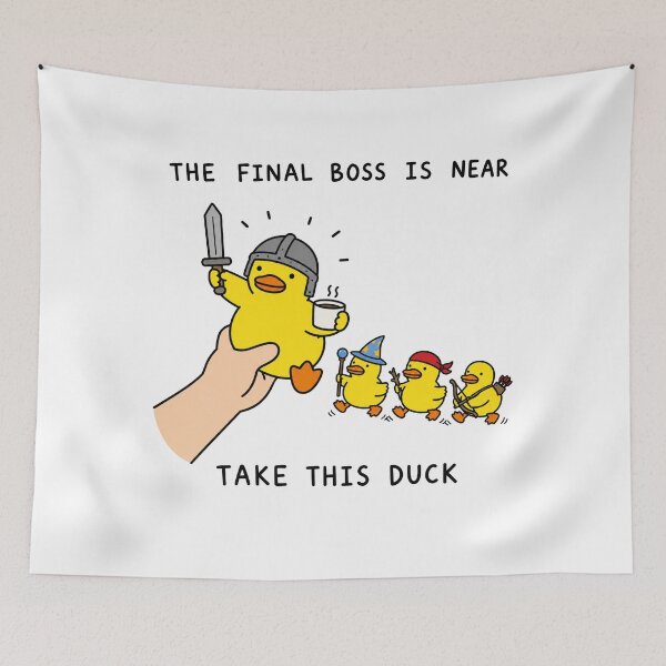 Item preview, The Final Boss Is Near Funny Duck Gaming Meme designed and sold by MonkiFlipp.