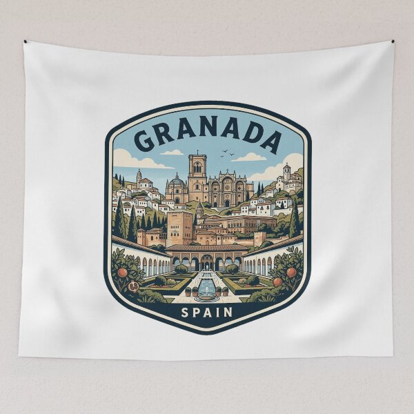 Item preview, Granada Spain Alhambra Travel Poster Vintage Emblem designed and sold by k3rstman1.