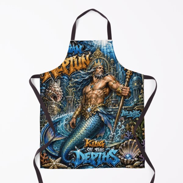Item preview, Merman – Neptune’s Ocean Guardian | 90s Airbrush Fantasy designed and sold by Kilian Luc.