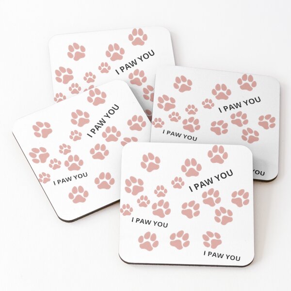 Item preview,  I Paw You Cute Pink Paw Print Pattern designed and sold by Kaaf's Mart.