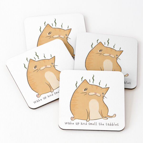 Item preview, Smelly Tabby Cat "Wake Up And Smell The Tabbies" Art designed and sold by OlyvieArt.