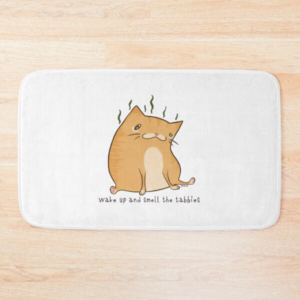 Item preview, Smelly Tabby Cat "Wake Up And Smell The Tabbies" Art designed and sold by OlyvieArt.