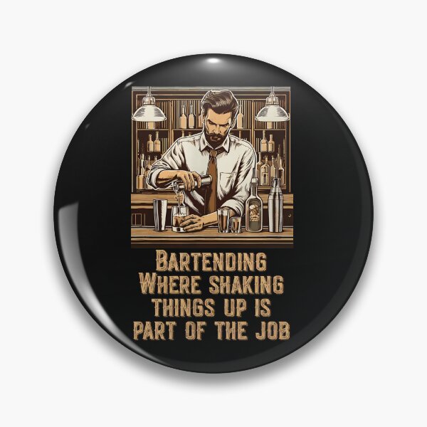 Item preview, Bartender Shaking Things Up Job Quote Retro Style designed and sold by domjudith.