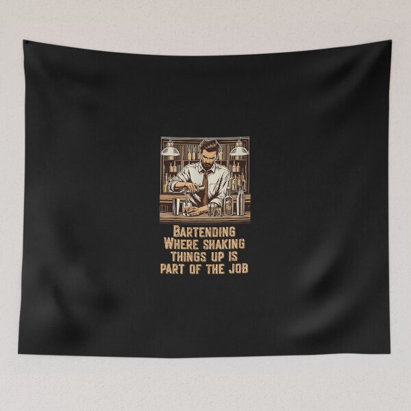 Item preview, Bartender Shaking Things Up Job Quote Retro Style designed and sold by domjudith.