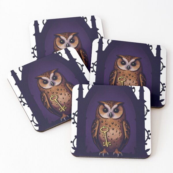 Item preview, Tawny Owl with Antique Key designed and sold by IllumeInk.