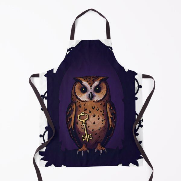 Item preview, Tawny Owl with Antique Key designed and sold by IllumeInk.