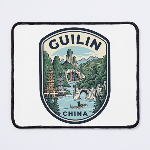 Item preview, Guilin China Karst Mountains Vintage Travel Badge designed and sold by k3rstman1.