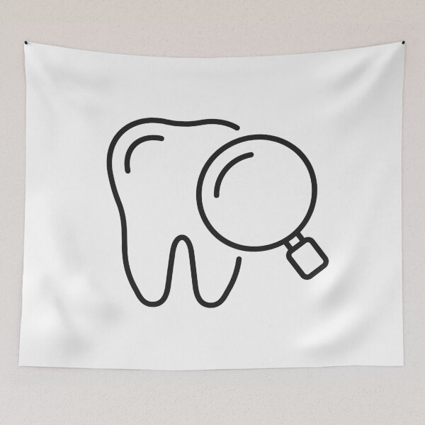 Item preview, Dental Tooth Magnifying Glass Line Icon designed and sold by VectorForge Studio.