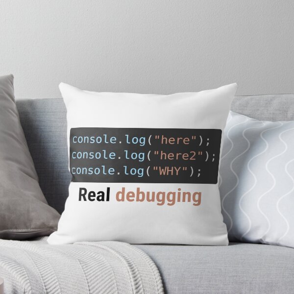Artikelvorschau, Echtes Debugging Console.log Lustiges Programmierer-T-Shirt Humorvolles Geschenk entworfen und verkauft von Sekla-Studio.