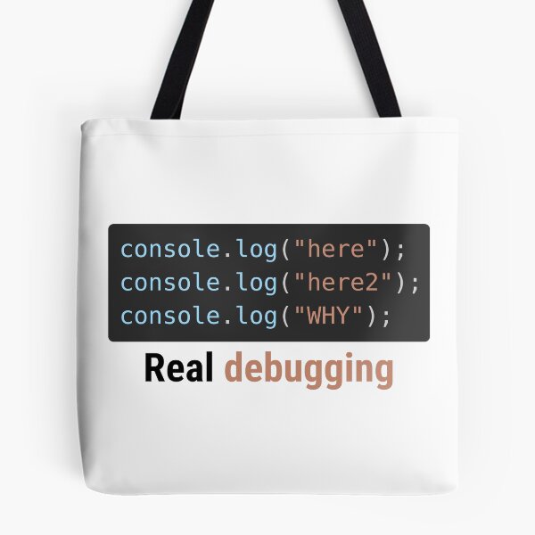 Artikelvorschau, Echtes Debugging Console.log Lustiges Programmierer-T-Shirt Humorvolles Geschenk entworfen und verkauft von Sekla-Studio.