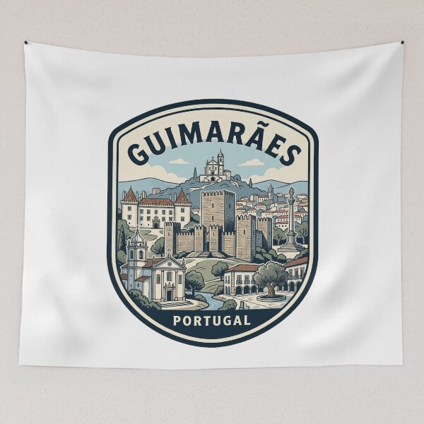 Item preview, Guimarães Portugal Vintage Travel Badge Illustration designed and sold by k3rstman1.