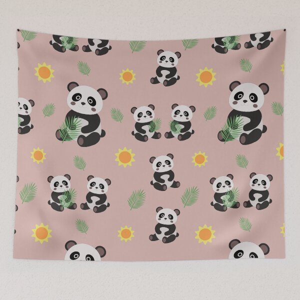 Item preview, Cute Panda Bear Pattern Tropical Leaves and Sun designed and sold by ElenMart.