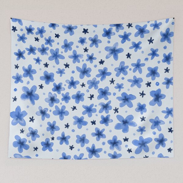 Item preview, Blue Watercolor Wildflower Pattern designed and sold by JulesGoyco.