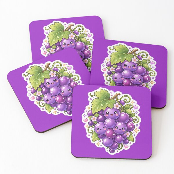 Item preview, Cute Kawaii Purple Grapes Sticker designed and sold by Christiana-Art.