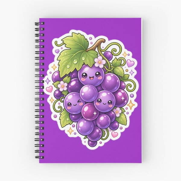 Item preview, Cute Kawaii Purple Grapes Sticker designed and sold by Christiana-Art.