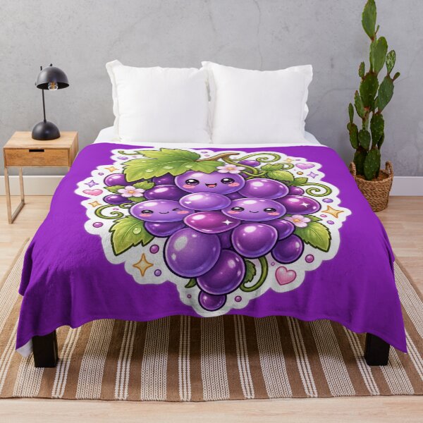 Item preview, Linda pegatina de uvas moradas estilo Kawaii designed and sold by Christiana-Art.