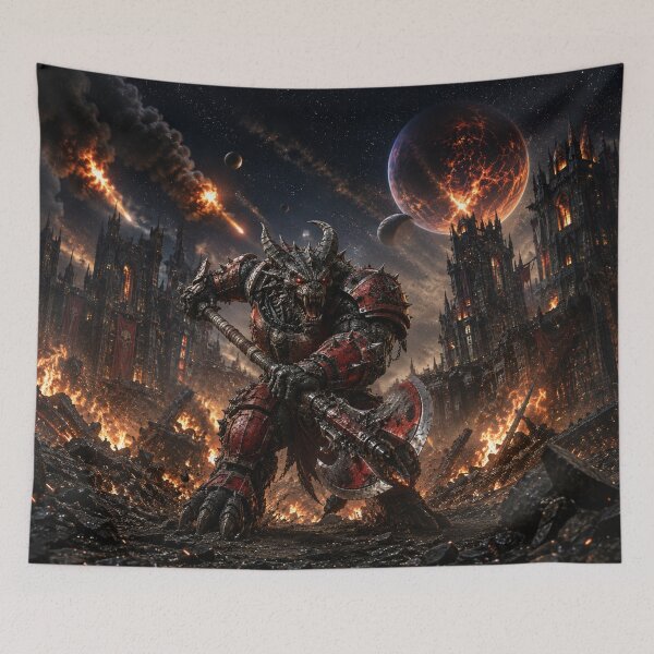 Item preview, Cosmic Reptilian Demon — Red Armor Warrior designed and sold by ZYVARENNE.