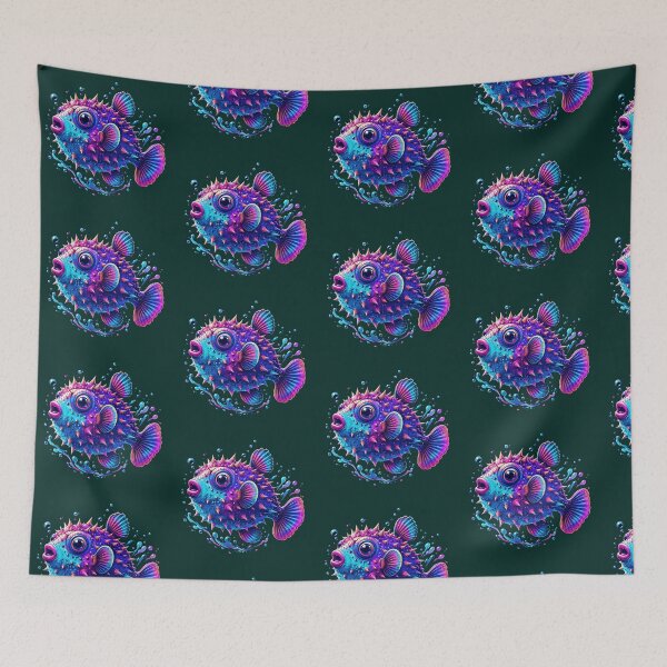 Item preview, Colorful Blowfish Pufferfish designed and sold by RonWelche.