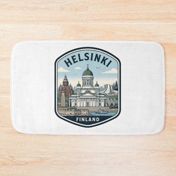 Artikelvorschau, Helsinki, Finnland Retro-Reiseabzeichen Skyline entworfen und verkauft von k3rstman1.