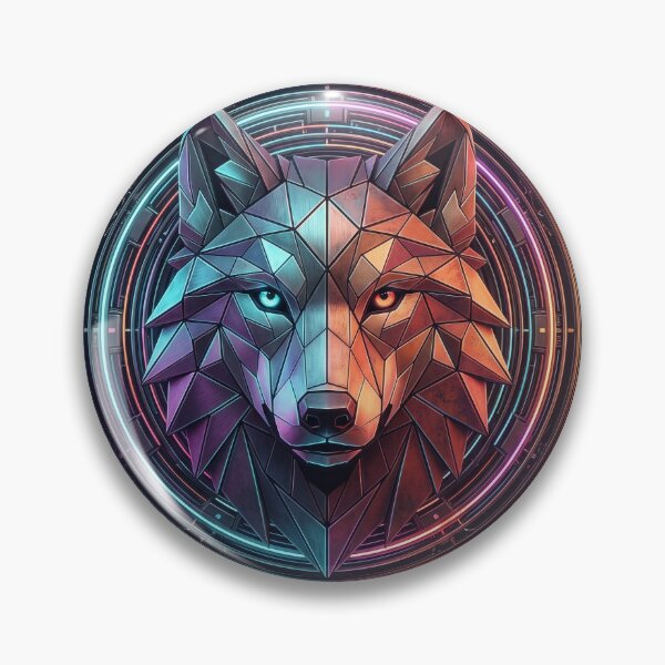 Artikelvorschau, Futuristischer Cyberpunk-Neonwolf entworfen und verkauft von RyxDesign.