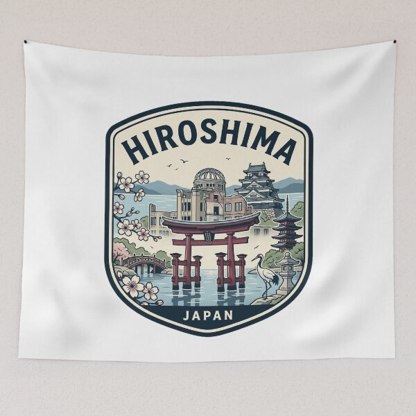 Item preview, Hiroshima Japan Travel Poster Itsukushima Torii Gate designed and sold by k3rstman1.