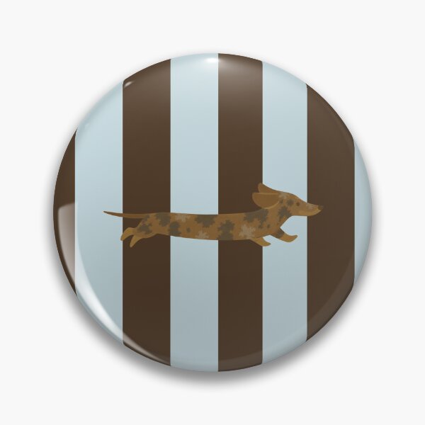 Item preview, Cute Spotted Dachshund – Kawaii Wiener Dog Blue & Brown Striped Pattern designed and sold by FilipaAndrez.