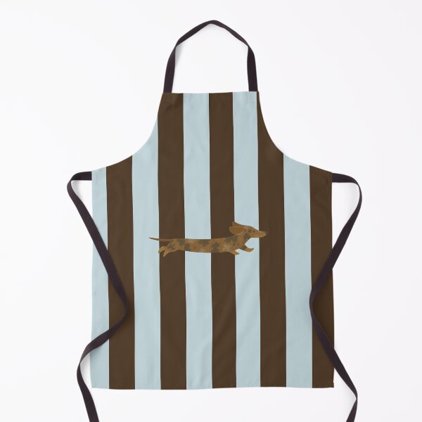 Item preview, Cute Spotted Dachshund – Kawaii Wiener Dog Blue & Brown Striped Pattern designed and sold by FilipaAndrez.
