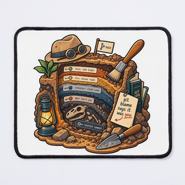 Item preview, Git Archeology – Git Blame Says It Was You designed and sold by ChicClicker.