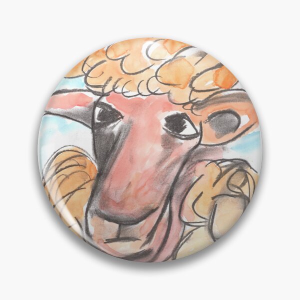 Item preview, Sheep with Mini Plie, Charcoal & Yellow Watercolour designed and sold by Anke‘s Bazaar.