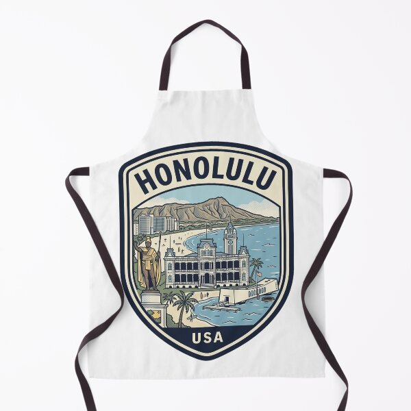 Item preview, Honolulu Hawaii Retro Travel Shield Emblem designed and sold by k3rstman1.
