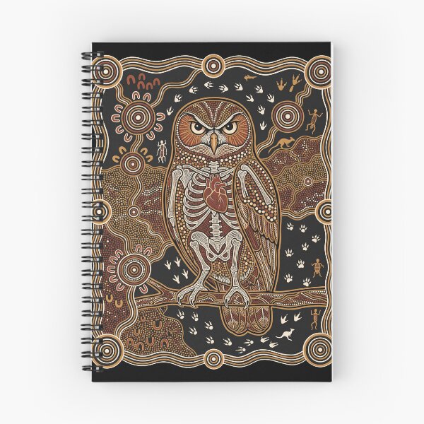 Item preview, Barking Owl Indigenous Australian Aboriginal X-Ray Dot Art Graphic Print designed and sold by FreiherrPK.