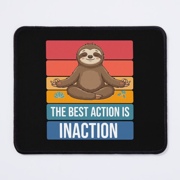 Item preview, The Best Action Is Inaction-Zen Meditating Sloth Retro Aesthetic designed and sold by Turtle D Tee.