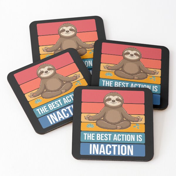 Item preview, The Best Action Is Inaction-Zen Meditating Sloth Retro Aesthetic designed and sold by Turtle D Tee.