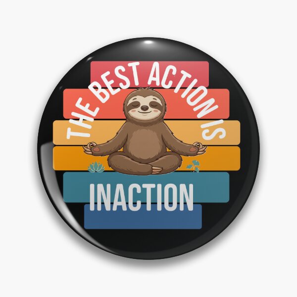Item preview, The Best Action Is Inaction-Zen Meditating Sloth Retro Aesthetic designed and sold by Turtle D Tee.