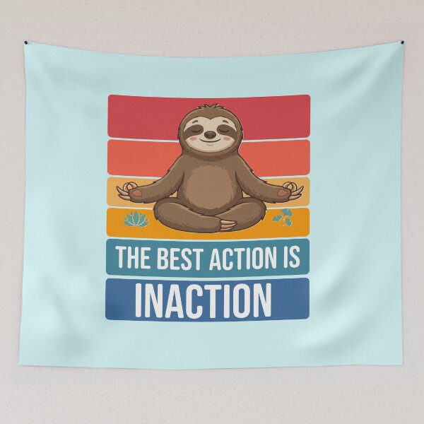 Item preview, The Best Action Is Inaction-Zen Meditating Sloth Retro Aesthetic designed and sold by Turtle D Tee.