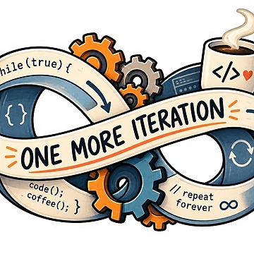 Imagen de la obra One More Iteration – Programmer Infinite Loop de ChicClicker