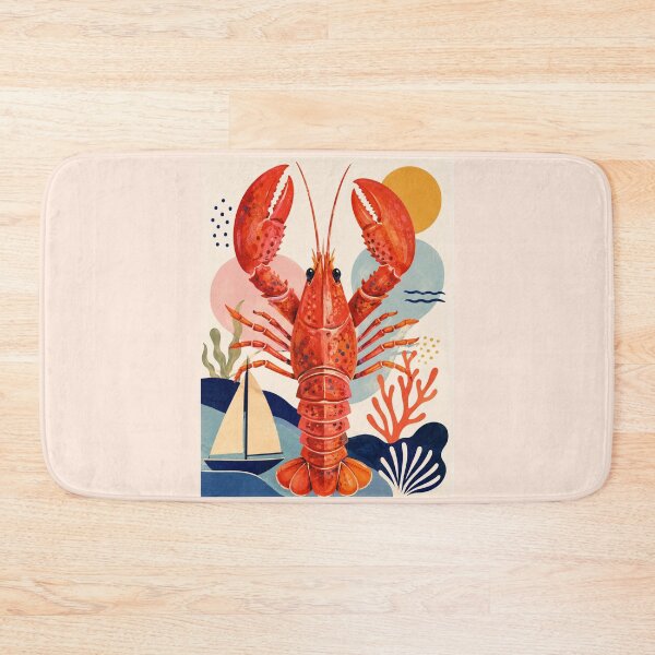 Item preview, Lobster Art Print, Seafood Poster, Colourful Nautical Illustration, Modern Coastal Poster designed and sold by Ditstyle.
