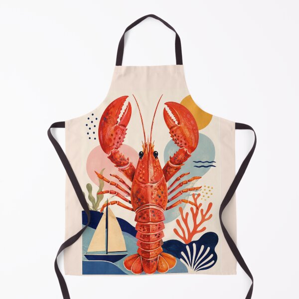 Item preview, Lobster Art Print, Seafood Poster, Colourful Nautical Illustration, Modern Coastal Poster designed and sold by Ditstyle.