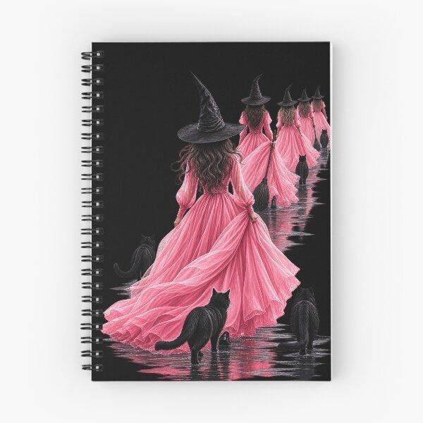 Item preview, Witch in Flowing Pink Gown with Black Cats designed and sold by AddieBlu.