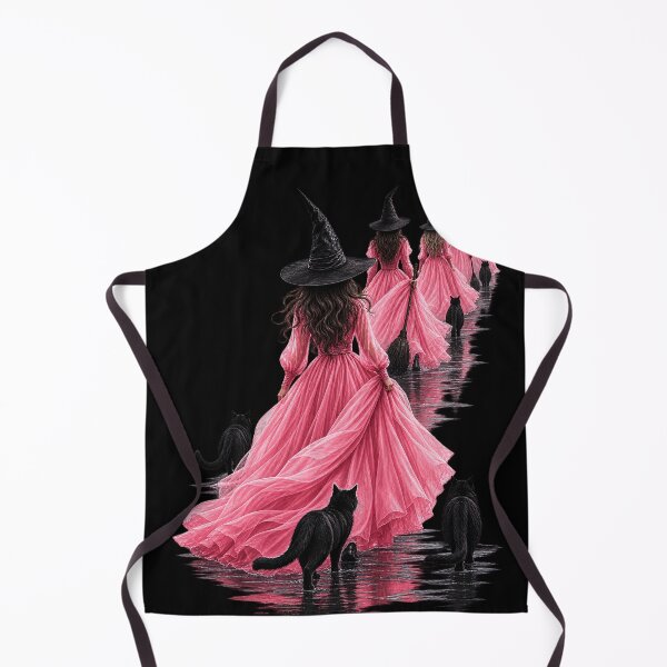 Item preview, Witch in Flowing Pink Gown with Black Cats designed and sold by AddieBlu.