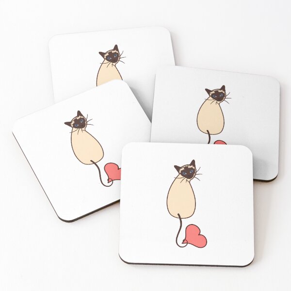 Item preview, Siamese Cat Heart Cute Pet Lover Illustration designed and sold by OlyvieArt.