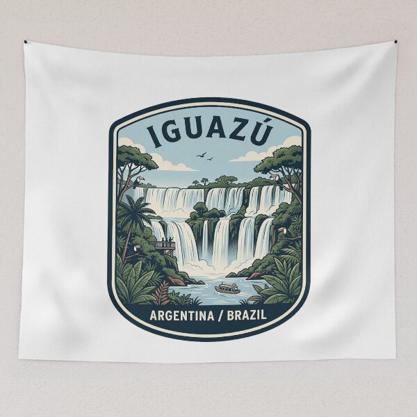 Item preview, Iguazu Falls Argentina Brazil Vintage Travel Badge designed and sold by k3rstman1.