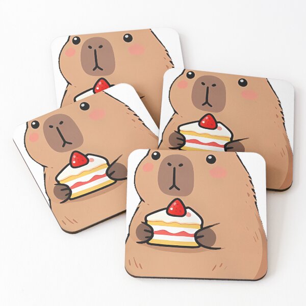 Item preview, Capybara with Cake Slice designed and sold by pumsquare.