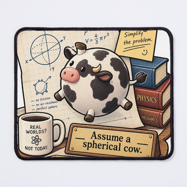 Item preview, Assume a Spherical Cow – Physics Humor designed and sold by ChicClicker.