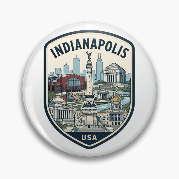 Item preview, Indianapolis Indiana Skyline Travel Badge USA designed and sold by k3rstman1.